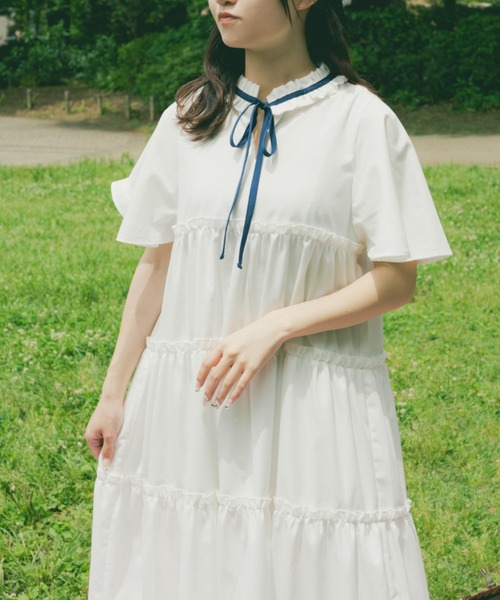 「kutir」 半袖ワンピース LARGE ブラック レディース_画像4