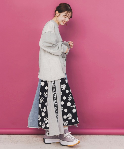 ScoLar（スカラー） デニムスカート 153717：スカラーリメイク風 異