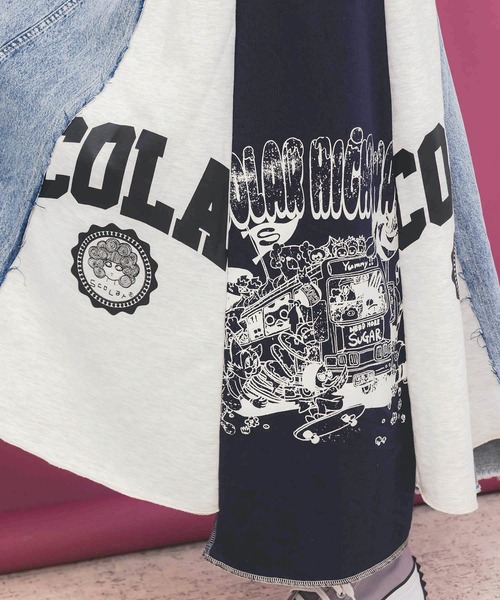 ScoLar（スカラー） デニムスカート 153717：スカラーリメイク風 異