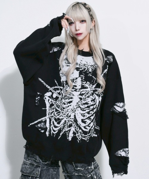 REFLEM（レフレム） ニット セーター 「REFLEM/レフレム」スカル柄ジャ