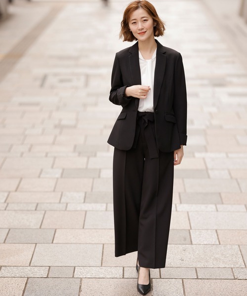 「GeeRA」 パンツスーツ 7号 グレー レディース_画像6