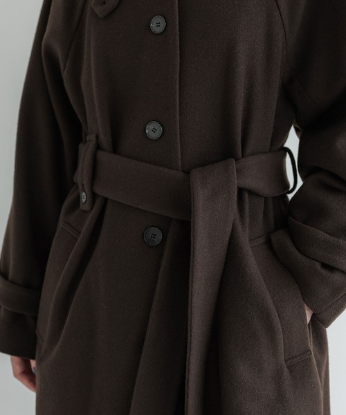 [UNITED TOKYO] пальто с отложным воротником 2 индиго голубой женский 