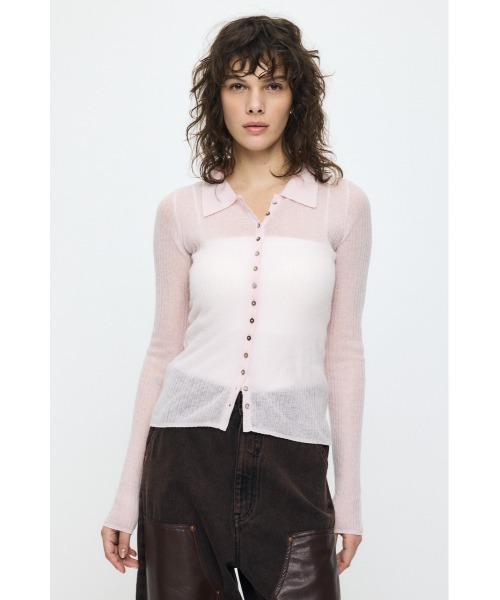 MOUSSY（マウジー） ニット セーター SHEER KNIT シャツ レディース
