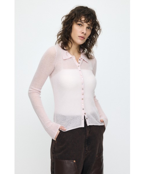 MOUSSY（マウジー） ニット セーター SHEER KNIT シャツ レディース
