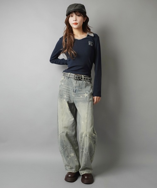 SPINNS（スピンズ） tシャツ 抜け感スポーティで今っぽスキッパー