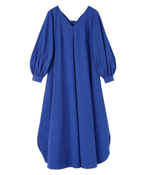 「JENNE」 長袖ワンピース LARGE ネイビー レディース_画像5