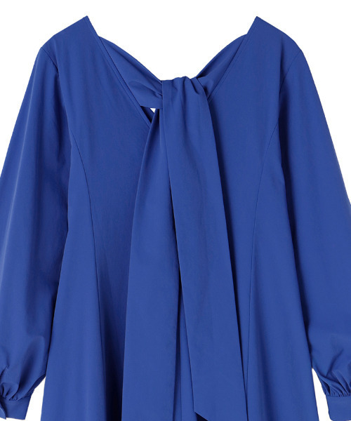 「JENNE」 長袖ワンピース LARGE ネイビー レディース_画像7