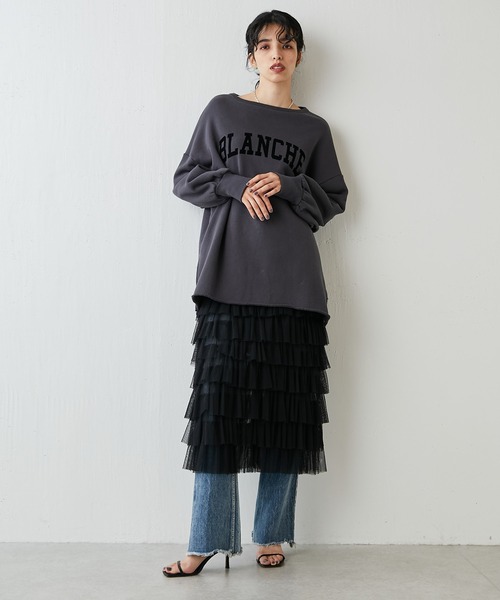 「Whim Gazette」 スウェットカットソー FREE チャコールグレー レディース_画像3