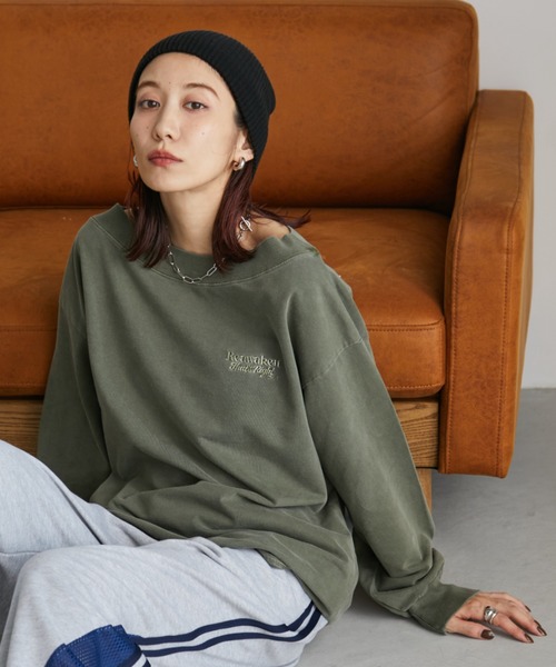 「Auntie Rosa Holiday」 スウェットカットソー FREE カーキ レディース_画像2