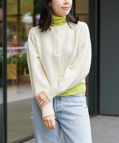 「IENA LA BOUCLE」 ニットカーディガン - レッド レディース_画像3