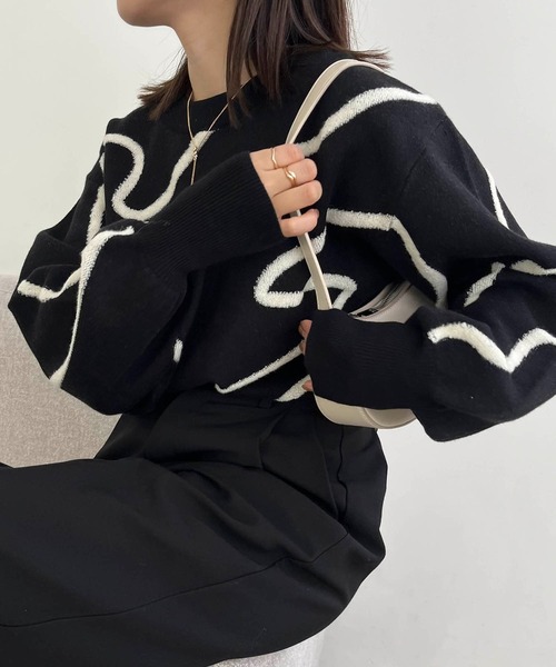 「CAPRICIEUX LE'MAGE」 長袖ニット FREE ブラック レディース_画像2