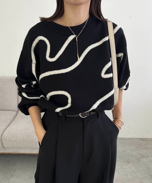 「CAPRICIEUX LE'MAGE」 長袖ニット FREE ブラック レディース_画像3