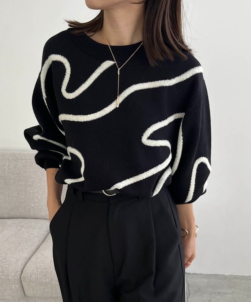 「CAPRICIEUX LE'MAGE」 長袖ニット FREE ブラック レディース_画像7