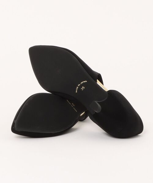 「kaene」 ヒールサンダル 24cm ブラック×ゴールド レディース_画像3