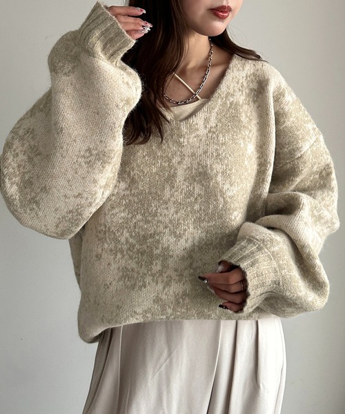 「apres jour mignon」 長袖ニット フリー ネイビー レディース_画像3