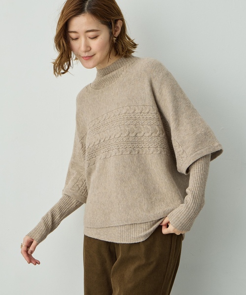 「Petit Honfleur」 半袖ニット M グレー レディース_画像2