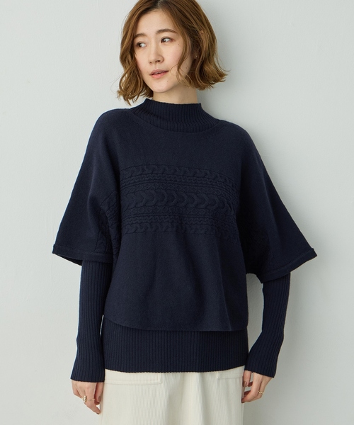 「Petit Honfleur」 半袖ニット M グレー レディース_画像6