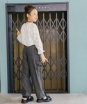 ワイドパンツ パンツ カーブドロストリボンパン...の詳細画像2