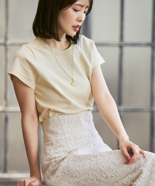 完売  NOBLE  ノーブル  パイピングカットソー NOBLE（ノーブル） tシャツ 「追加・WEB限定カラー」スビンコットン