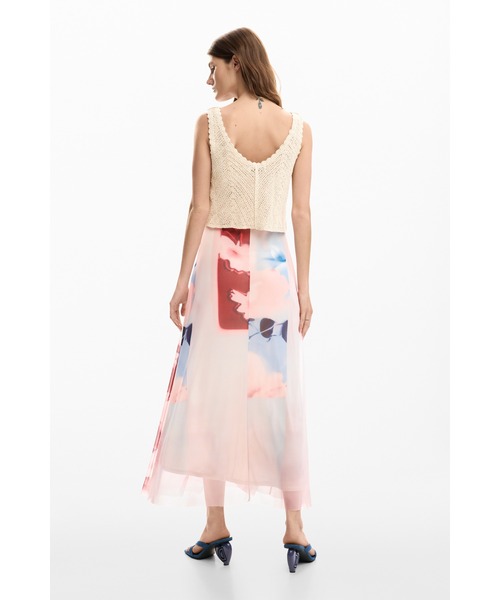 Desigual（デシグアル） ワンピース クロシェトップ×フラワーマキシ