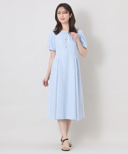ワンピース ジャカードレース ギャザードレスの画像