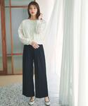 ワイドパンツ パンツ ストレッチ2タックワイド...の詳細画像1