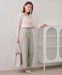 ワイドパンツ パンツ ストレッチ2タックワイド...の詳細画像4