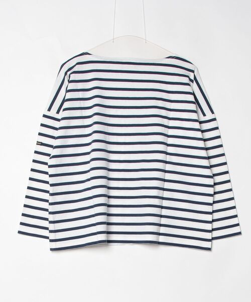 「Le Minor」 ボーダー柄7分袖カットソー - ホワイト レディース_画像2