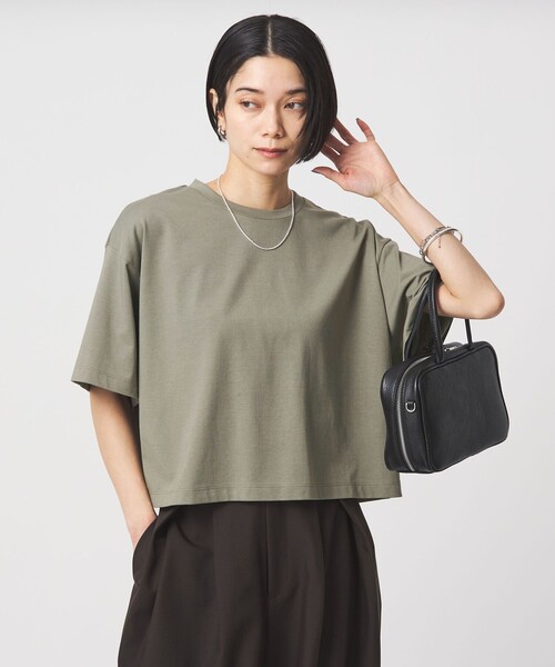 tシャツ 「スタイリスト兵藤千尋さんコラボ」クロップド ワイド Tシャツ UVカット レディースの画像