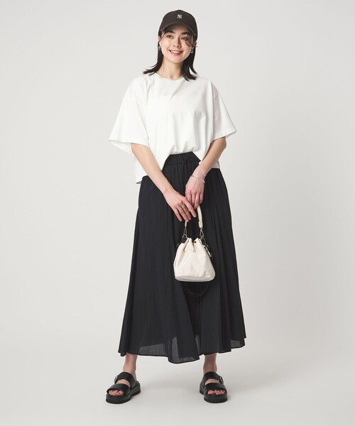 tシャツ 「スタイリスト兵藤千尋さんコラボ」クロップド ワイド Tシャツ UVカット レディースの画像