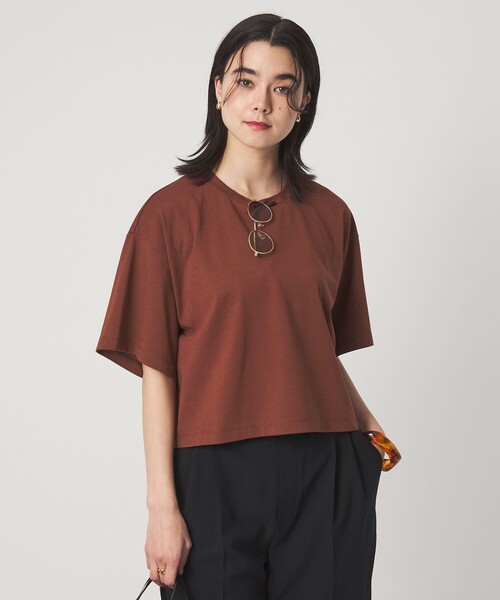 tシャツ 「スタイリスト兵藤千尋さんコラボ」クロップド ワイド Tシャツ UVカット レディースの画像