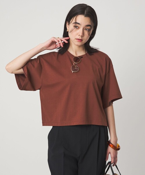 tシャツ 「スタイリスト兵藤千尋さんコラボ」クロップド ワイド Tシャツ UVカット レディースの画像