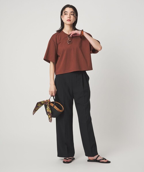 tシャツ 「スタイリスト兵藤千尋さんコラボ」クロップド ワイド Tシャツ UVカット レディースの画像