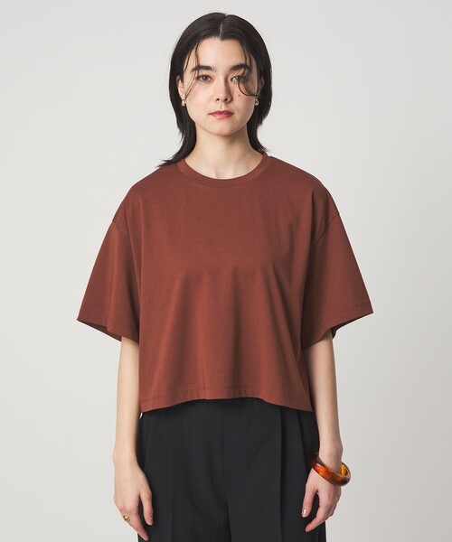 tシャツ 「スタイリスト兵藤千尋さんコラボ」クロップド ワイド Tシャツ UVカット レディースの画像
