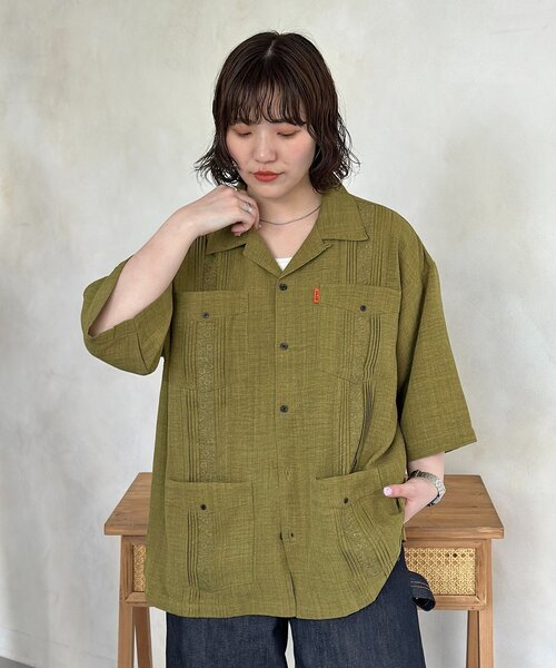 CPCM（シーピーシーエム） シャツ 花刺繍キューバシャツ メンズ