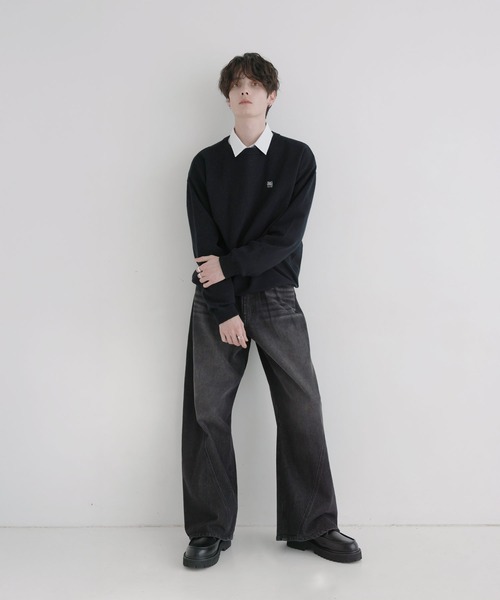 「LILL」 長袖ニット M ブラック メンズ_画像9