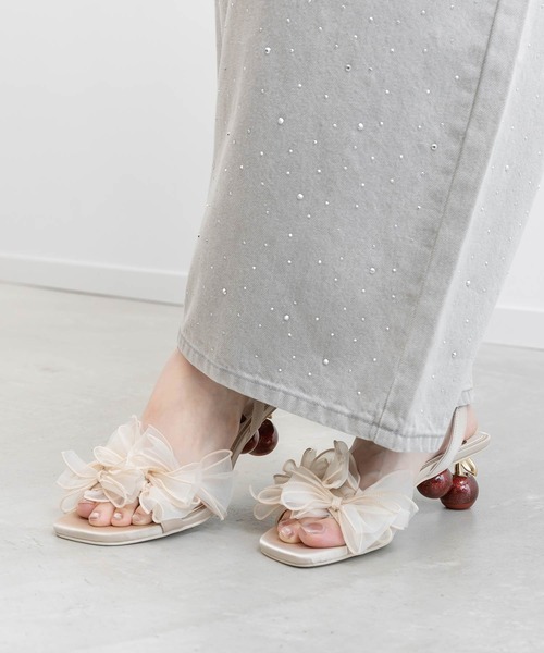 RANDA チェリーヒールサンダル　26ss 新作新品未使用 Mサイズ RANDA（ランダ） サンダル 「Cherry＆Strawberry」チェリーヒール