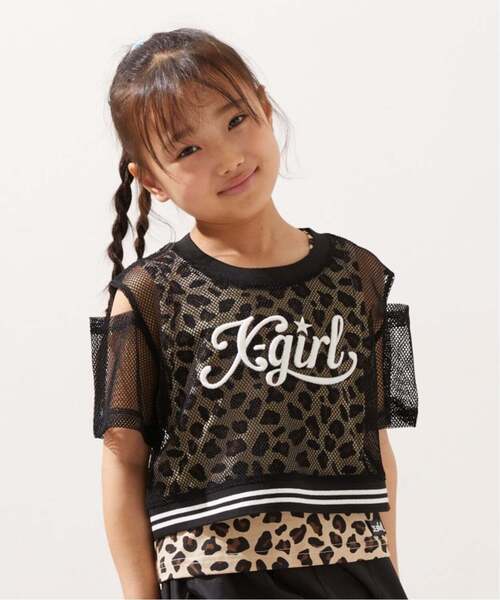 X-girl Stages（エックスガールステージス） tシャツ メッシュ肩あき