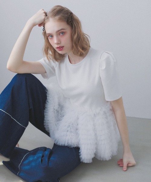 MERAKI チュールペプラムトップス レディース : ZOZOTOWN Yahoo!店