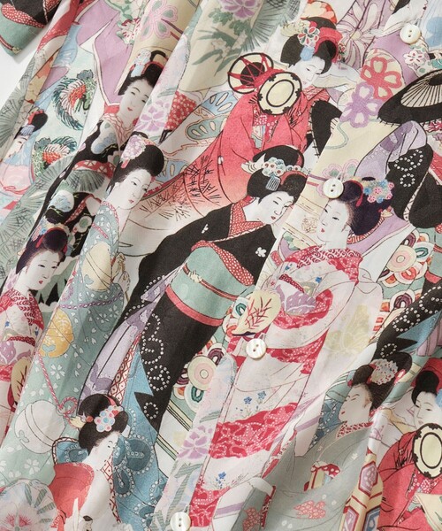 アロハシャツ シャツ 「NIPOALOHA/二ポアロハ」SILK CUPRO SHORT SLEEVE ALOHA SHIRT「MAIKO」 メンズの画像