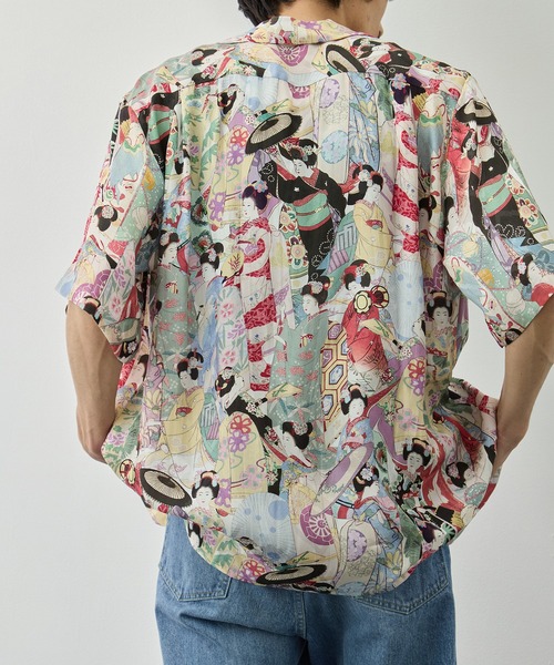 アロハシャツ シャツ 「NIPOALOHA/二ポアロハ」SILK CUPRO SHORT SLEEVE ALOHA SHIRT「MAIKO」 メンズの画像