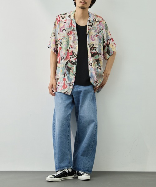 アロハシャツ シャツ 「NIPOALOHA/二ポアロハ」SILK CUPRO SHORT SLEEVE ALOHA SHIRT「MAIKO」 メンズの画像