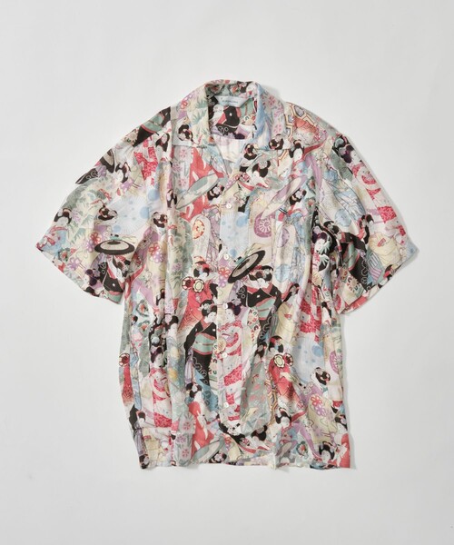 アロハシャツ シャツ 「NIPOALOHA/二ポアロハ」SILK CUPRO SHORT SLEEVE ALOHA SHIRT「MAIKO」 メンズの画像