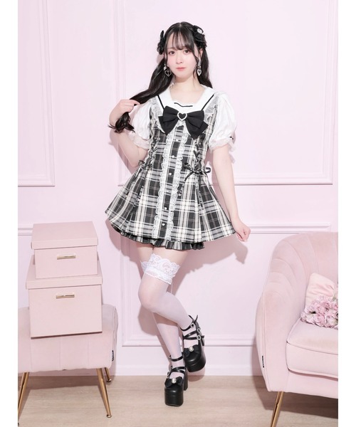NOEMIE（ノエミー） ワンピース 夏 半袖 キラキラレースアップセーラー