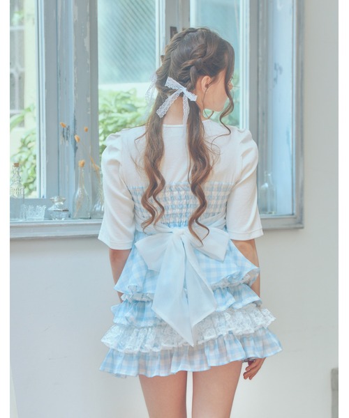 mellfy memory（メルフィーメモリー） スカート Milky gingham tutu