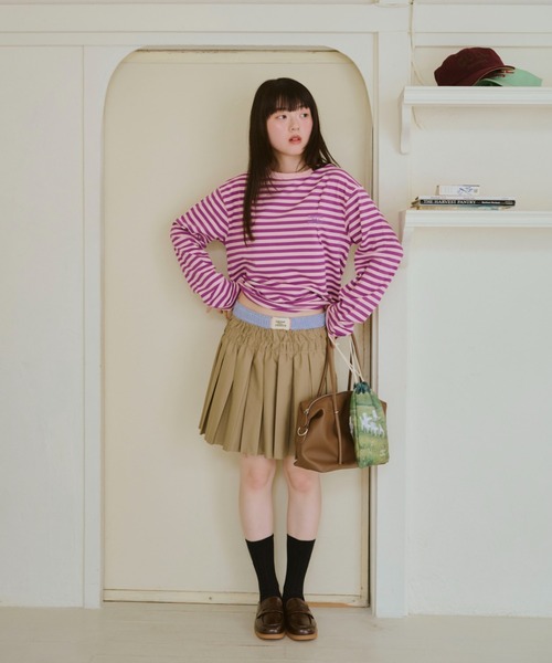「common gull products.」 プリーツスカート LARGE ダークブラウン レディース_画像3