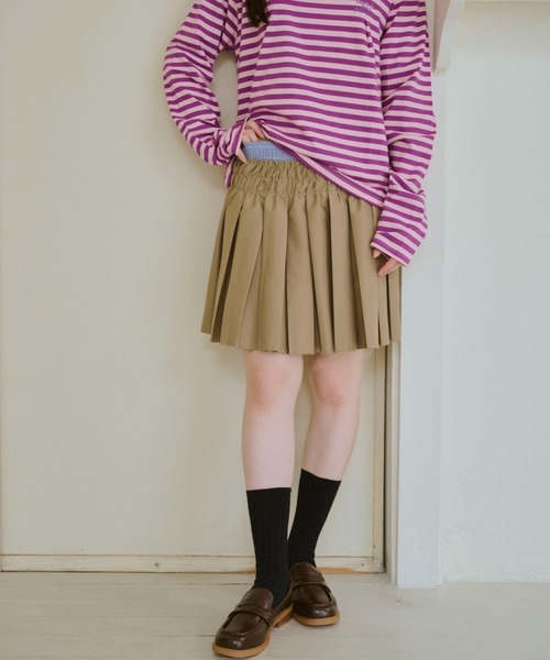 「common gull products.」 プリーツスカート LARGE ダークブラウン レディース_画像5