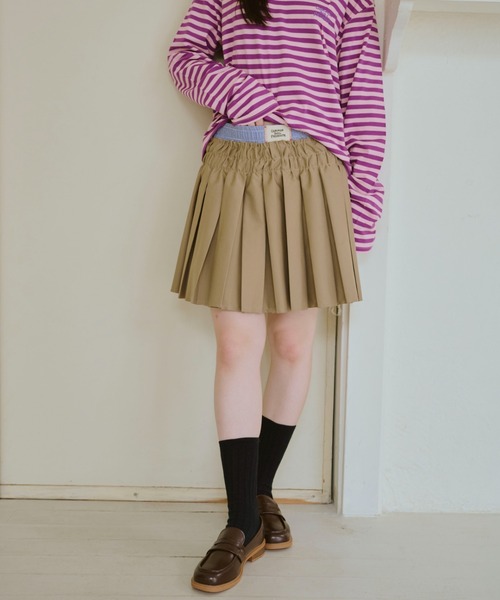 「common gull products.」 プリーツスカート LARGE ダークブラウン レディース_画像6