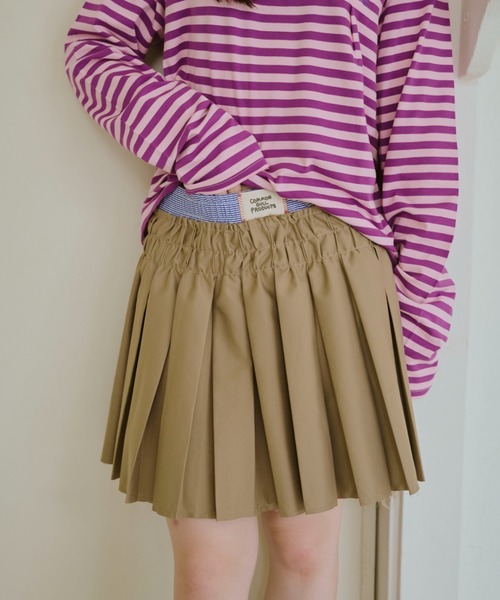 「common gull products.」 プリーツスカート LARGE ダークブラウン レディース_画像7