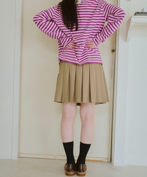 「common gull products.」 プリーツスカート LARGE ダークブラウン レディース_画像9
